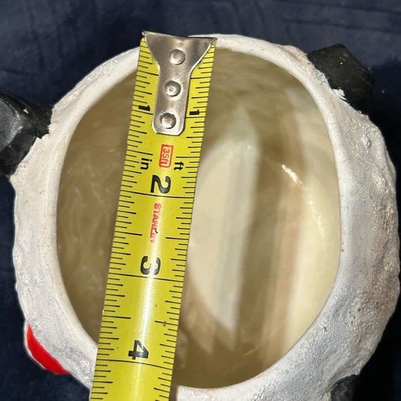 Vintage Ceramic Santa Cookie Bowl Head Sticking Out Christmas And Candy Cane - Picture 9 of 11